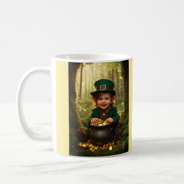 Little Irish Leprechaun & Guld Cauldron Kaffemugg (Vänster)