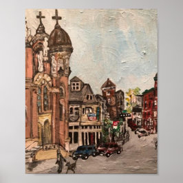 "Little Italien, Cleveland" Ohio Painting Poster