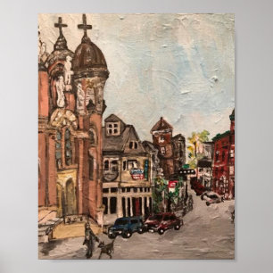 "Little Italien, Cleveland" Ohio Painting Poster