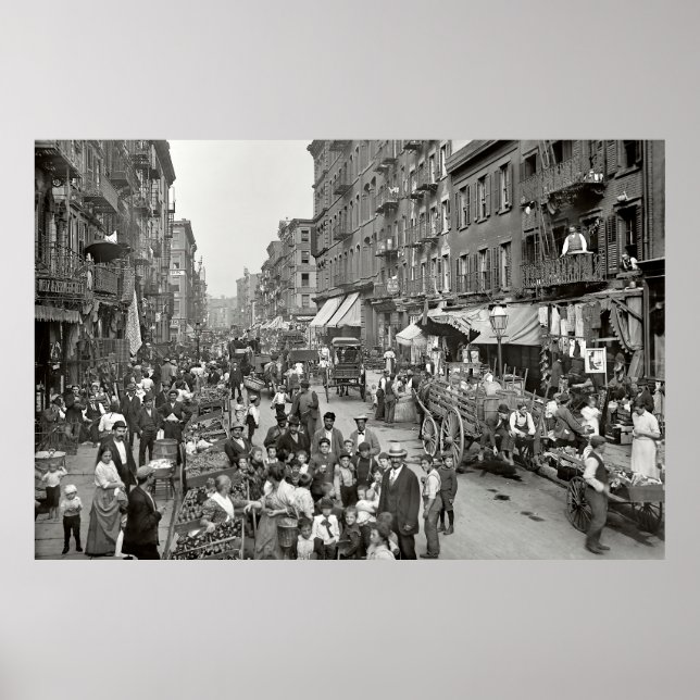 Little Italien - Mulberry Street - New York 1900 Poster (Framsidan)