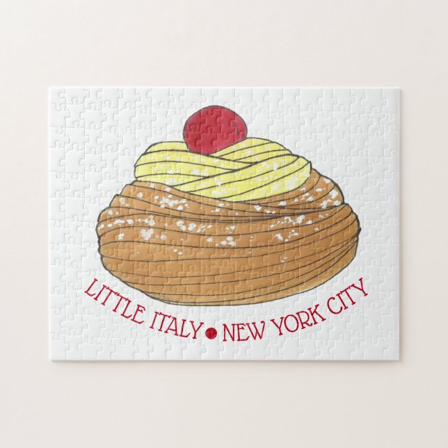 Little Italien NYC Italian Bakery Zeppole Pastry Pussel (Horisontell)
