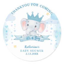 Little jordut blue krona elephant Boy Shower