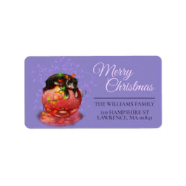 Little jul Cat Ljus Garland Winter Magic Adressetikett