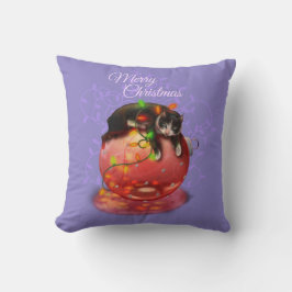 Little jul Cat Ljus Garland Winter Magic Kudde