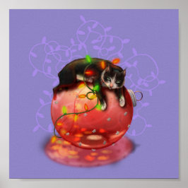 Little jul Cat Ljus Garland Winter Magic Poster