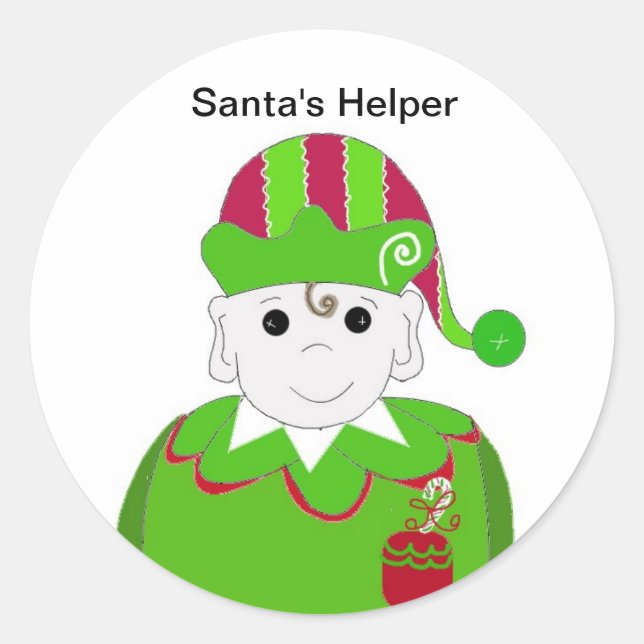 Little jul Elf Runt Klistermärke (Framsida)