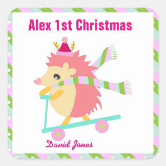 Little jul Hedhog Fyrkantigt Klistermärke