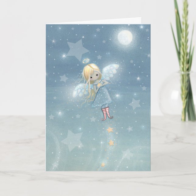 Little jul Star Angel Card Helgkort (Framsida)