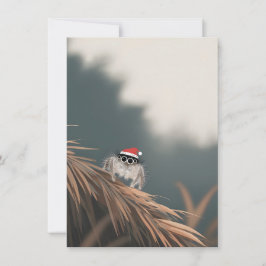 Little Jumping Spider on a Christmas Tree Cards Julkort