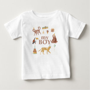Little Jungle Animals Birthday T Shirt