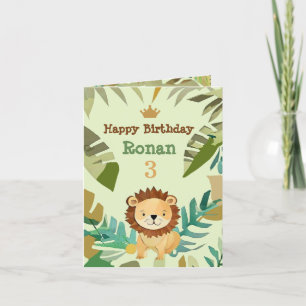 Little Jungle Prince Lejon Birthday Helgkort