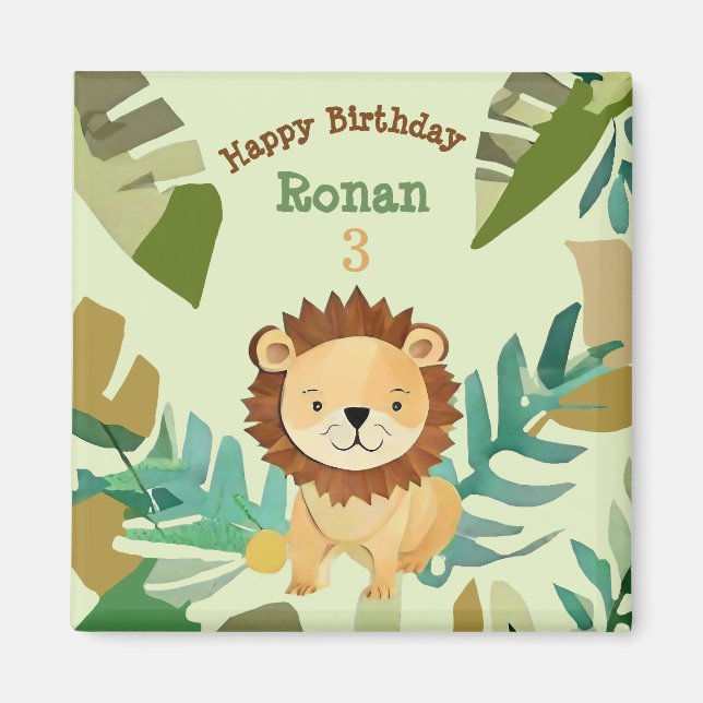 Little Jungle Prince Lejon Birthday Magnet (Framsidan)