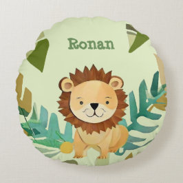 Little Jungle Prince Lejon Birthday Rund Kudde