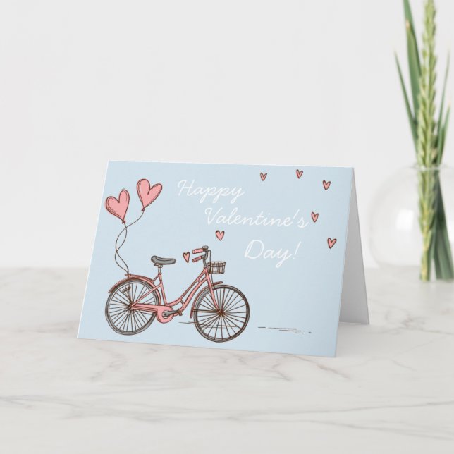 Little Kärlek Bike Valentine Day Card Helgkort (Framsida)