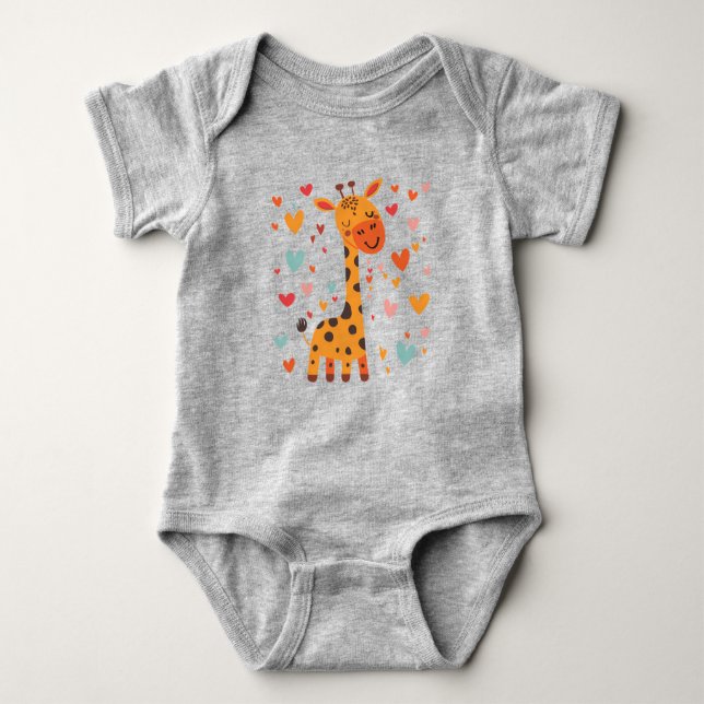Little Kärlek Giraffe Baby T Shirt (Framsida)