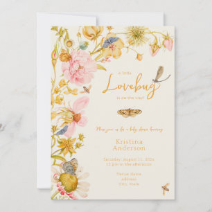 Little Kärlek Kryp Butterfly Boho Baby Shower Inbjudningar