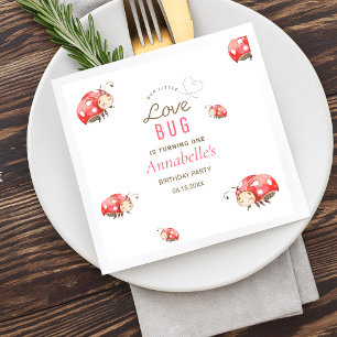 Little Kärlek Kryp Födelsedagsfest Napkins Pappersservett