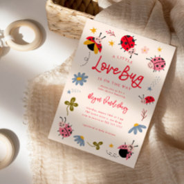 Little Kärlek Kryp Girl Baby Shower Inbjudningar