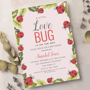 Little Kärlek Kryp Ladybug Baby Shower-inbjudan Inbjudningar