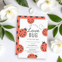 Little Kärlek Kryp Ladybug Baby Shower-inbjudan