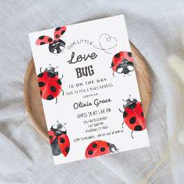 Little Kärlek Kryp Ladybug Baby Shower Inbjudningar
