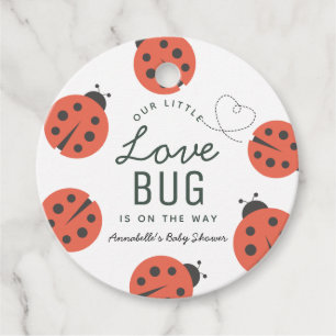 Little Kärlek Kryp Ladybug Baby Shower Tack Gåvor Etiketter