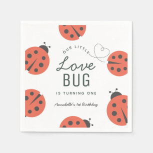 Little Kärlek Kryp Ladybug Birthday Napkins Pappersservett
