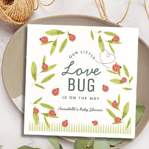 Little Kärlek Kryp Ladybug Löv Baby Shower Napkins Pappersservett