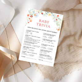 Little Kärlek Kryp Wildblomma Baby Trivia Game