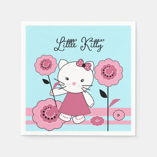Little Kattunge Papper Napkins Pappersservett (Framsidan)