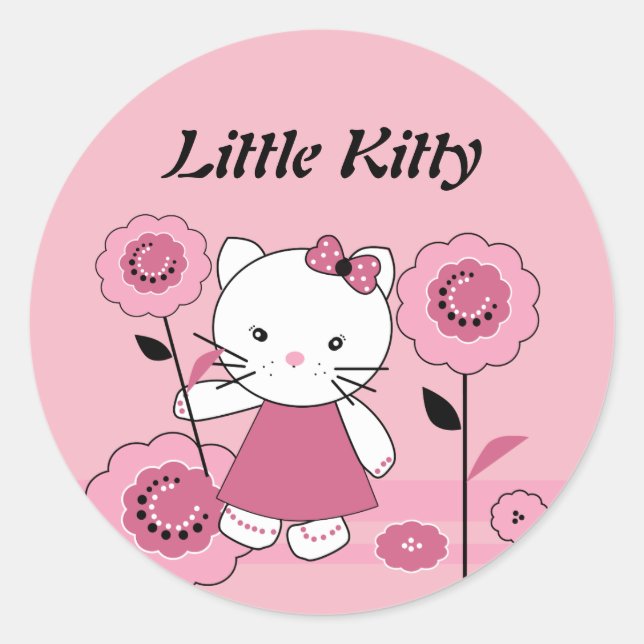 Little Kattunge Runt Klistermärke (Framsida)