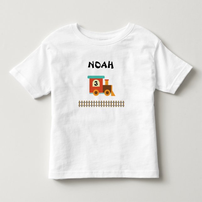 Little Kid Birthday Tåg Shirt T (Framsida)