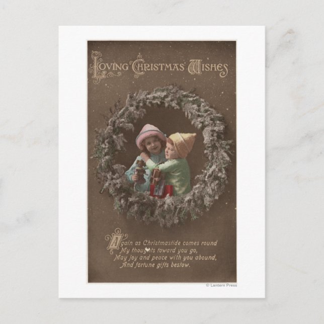 Little Kids Embracing Vykort (Framsida)