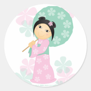 Little Kimono Runt Klistermärke