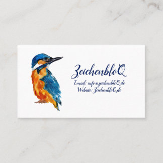Little Kingfisher Watercolor Visitkort