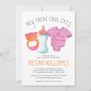 Little Kitten Baby Shower-inbjudan