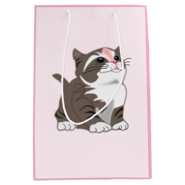Little Kitten Rosa Gift Bag - Ditt Färg - Text (Framsidan)