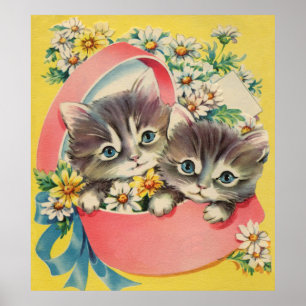 Little Kittens A Hatbox och Daisy Poster