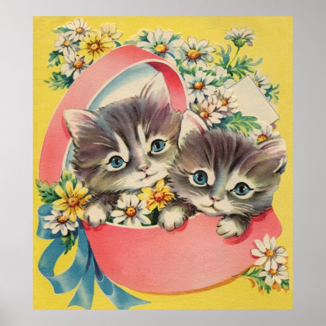 Little Kittens A Hatbox och Daisy Poster (Framsidan)