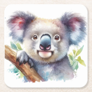 Little Koala Bear Australian Animal Underlägg Papper Kvadrat