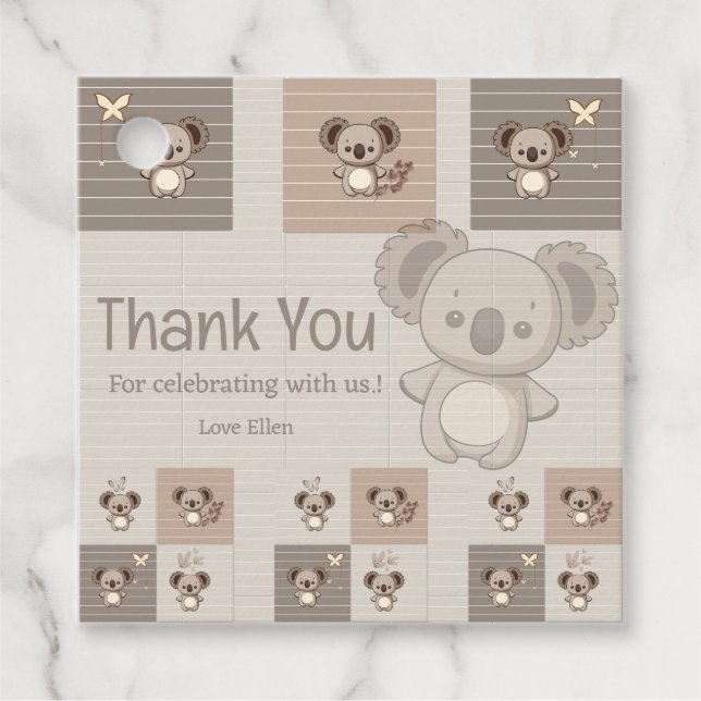 Little Koala Bliss Gåvor Etiketter (Framsida)