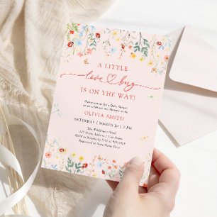 Little Kryp Garden Rosa Baby Shower Inbjudningar