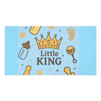 "Little Kung Baby Shower Banner - Blue & Guld Kråk Fototryck