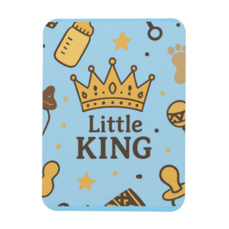 "Little Kung Baby Shower Banner - Blue & Guld Kråk Magnet