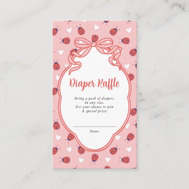 Little Lady on the Way Diaper Raffle Ticket Tilläggskort (Framsida)