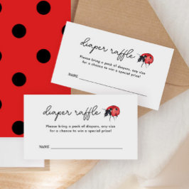 Little Ladybug Baby Shower Diaper Raffle Biljett Tilläggskort