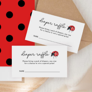Little Ladybug Baby Shower Diaper Raffle Biljett Tilläggskort