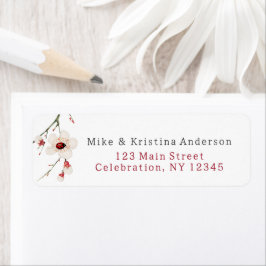 Little Ladybug Baby Shower Returadress Etikett