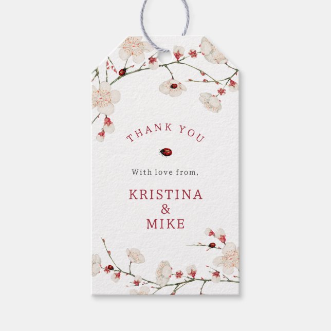 Little Ladybug Baby Shower Tack för att du är för Presentetikett (Framsidan)