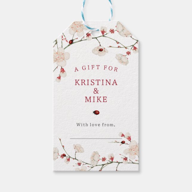 Little Ladybug Baby Shower Visning Shower Presentetikett (Framsidan)